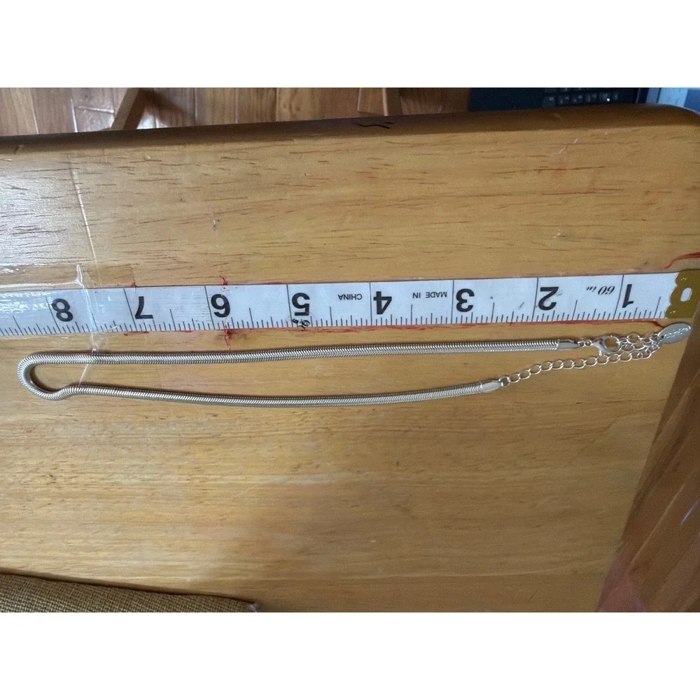 Claires Silver Tone Snake‎ Chain Necklace Adjustable Minimalist Sleek
